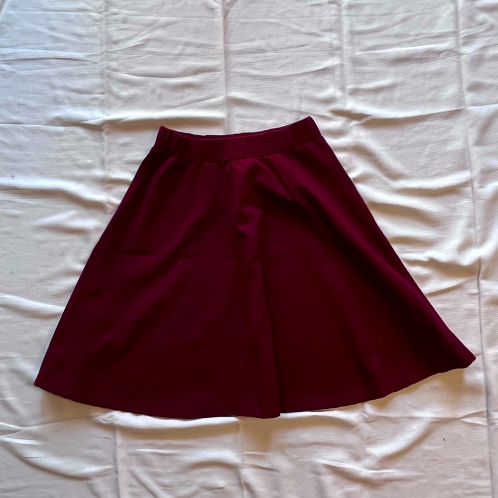 Maroon midi skirt